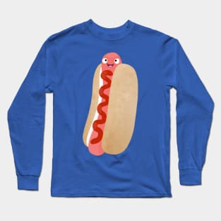 Cute funny hot dog Weiner cartoon Long Sleeve T-Shirt